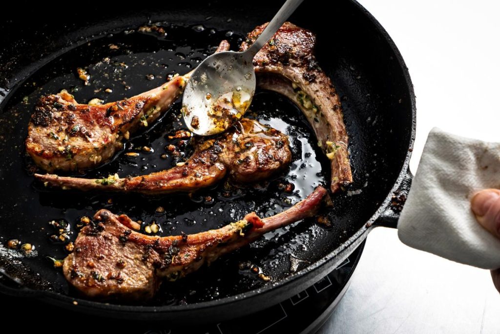 lamb chops on stove